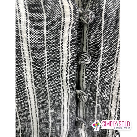 Abound Women's Blouse Spaghetti Strap Sleeveless Gray Boho Striped V-Neck Sz L - Picture 4 of 8